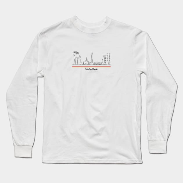 Doha Skyline - Qatar 2022 - Deutschland Long Sleeve T-Shirt by habibitravels